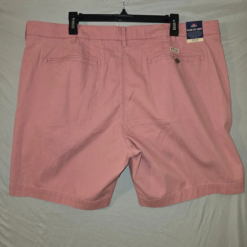 Faherty Island Life Short 40 Mens Pink 8 Inch Inseam Organic Cotton Stretch NWT